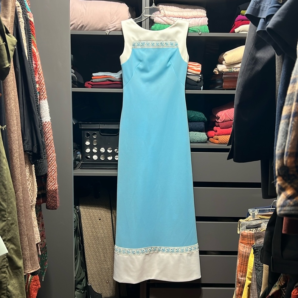 Vintage Blue and White Dress